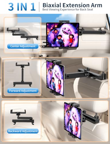 Tablet Holder for Car Headrest, ipad Car Holder Back Seat, Road Essentials - style: Car headrest holder