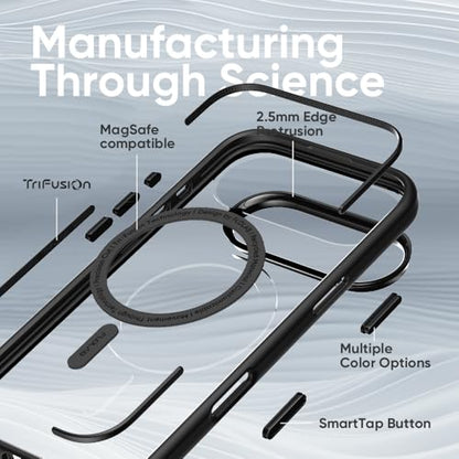 FLOLAB Surtect Tri-Fusion Magnetic for iPhone 17 Air Case Protective Slim Design Magsafe Compatible Military Grade - Black Clear Black - color: Black Clear Black, size: iPhone 17 Air