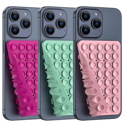 Double Sided Silicone Suction Phone Holder Mount, Silicon Accessory for iPhone and Android, Hands-Free Mirror Shower Phone Holder, TikTok Videos and Selfies (Combo F) - color: Combo F
