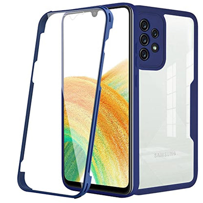 Ysnzaq for Samsung Galaxy A53 5G Case with Screen Protector QB Clear Blue