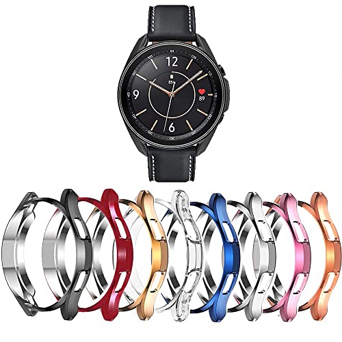 E ECSEM Case Compatible with Samsung Galaxy Watch 4 Classic 42MM 46MM, 8 Packs Soft TPU Protector Cover Shockproof Bumper Frame (Galaxy Watch 4 Classic 42MM) - size: Galaxy Watch 4 Classic 42MM