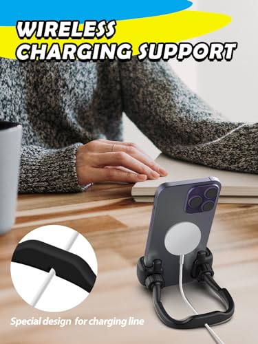Stocking Stuffers for Teens Boys Men Kids Gifts Thumbs Up Lazy Phone Holder - color: Black