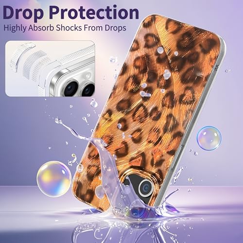 Compatible with iPhone 11 Case,with [Soft Slim][Camera Protection] Cute Leopard Print Love Shiny Aesthetic Phone Cover Anti-Yellowing Shockproof Protective Cover for Women Girl-Brown - color: Brown Leopard Heart, size: iPhone 11