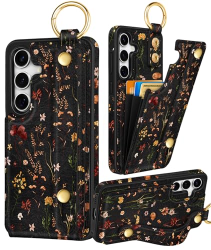 Petitian for Samsung Galaxy S25/S24 Wallet Case, Growing Flower - color: Grow Flower, size: S25/S24