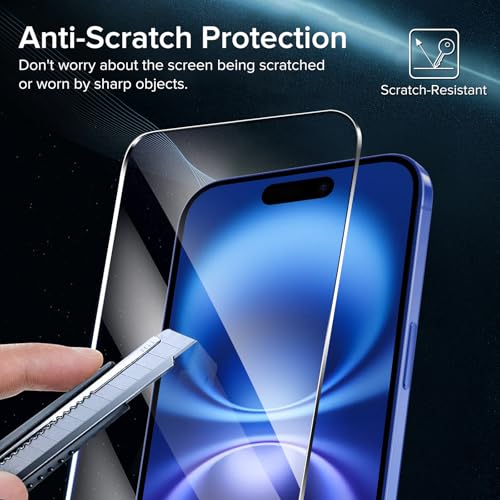 ivoler Screen Protector for iPhone 16/15 6.1" Tempered Glass 2-Pack - size: iPhone 16 6.1"