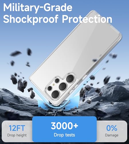 USLAI Case for Samsung Galaxy S25 Ultra Clear | Anti-Yellowing, Crystal Clear Back, Shockproof, Military‑Grade Drop Protection - color: Clear, size: Galaxy S25 Ultra