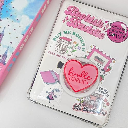 Heart Kindle Girlie Grip Compatible with Magsafe, Cute Pink Magnetic eReaders Holder,Fully Enclosed Magnets,Collapsible Accessory Charms for Kindle,Book Lover Gifts - color: Kindle Girlie magnetic