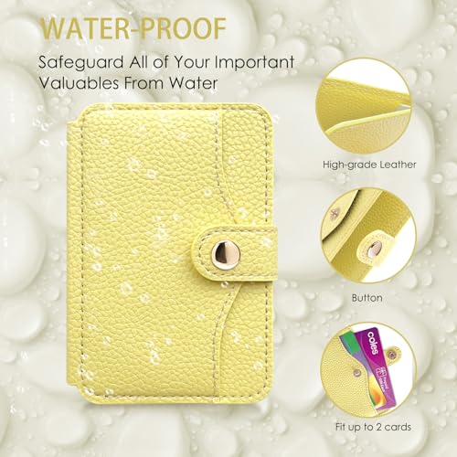 M-Plateau Phone Wallet Stick on for Cases, Sticky Wallet for Back of Phone - color: Yellow