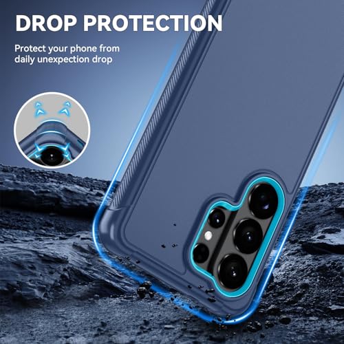 for Samsung Galaxy S26 Ultra Case with HD Screen Protector, 3-Layer Shockproof Military Grade Full Body Protection, Heavy Duty Hybrid Protective Phone Cover (Blue/Glacier Blue) - color: Blue/Glacier Blue