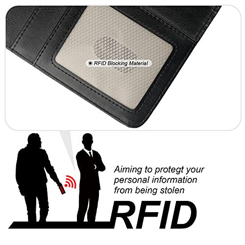 Bocasal Detachable Wallet Case Card Holder for iPhone 17, Black | RFID Blocking Kickstand Card Slots Holder PU Leather Magnetic Shockproof Wrist Strap Removable Flip Protective Cover 6.3 inch - color: Black