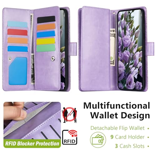 Varikke for Samsung Galaxy S25 Wallet Case Magnetic Detachable, Lightpurple - color: Light Purple, size: Galaxy S25 6.2"