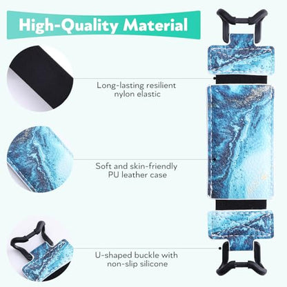 Secure Hand Strap for Kindle and Tablet - High Elasticity Finger Grip Holder Accessories for 6-8 Inches E-Book Tablet. - color: Blue Ocean