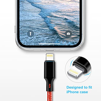 USB C to Lightning Cable, 5 Pack iPhone Charger PD Fast Charging Cord (Red） - color: Red, style: USB-C to L