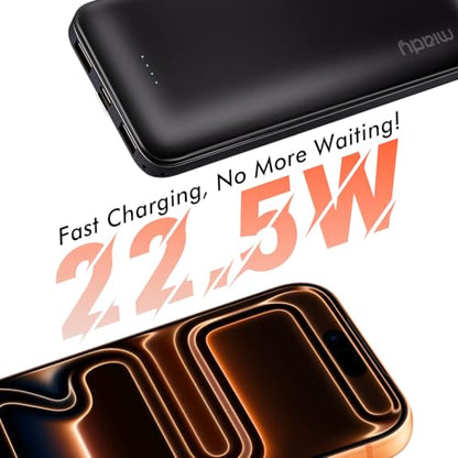 Miady 2-Pack Portable Charger 10000mAh Power Bank 22.5W Travel Battery Pack - color: Black+Black
