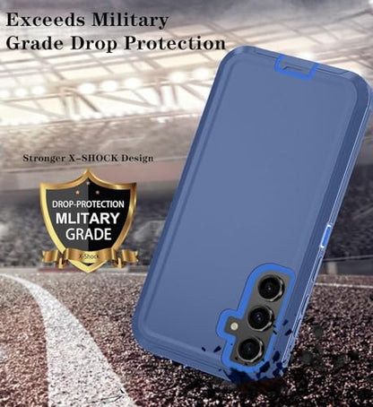 Qinmay Phone Case for Samsung Galaxy A37 5G Case with HD Screen Protector, Heavy Duty Shockproof & Dropproof 3-Layer Cover Phone Case for Galaxy A37,DarkBlue - color: DarkBlue