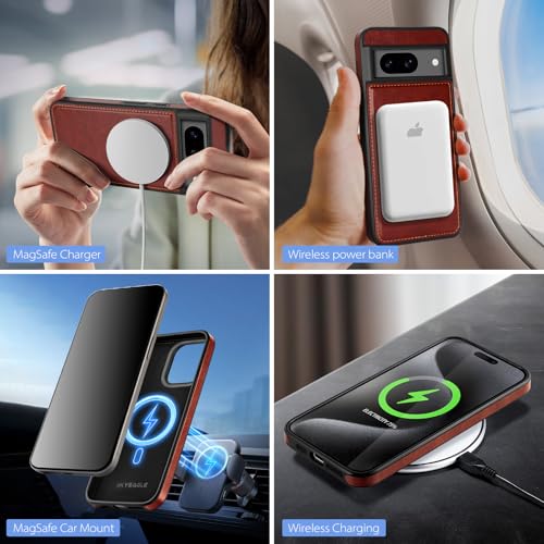 SkyEagle for MagSafe Google Pixel 9 Wallet Case,Brown - color: Brown, size: Google Pixel 9 6.3"/Pixel 9 Pro 6.3"