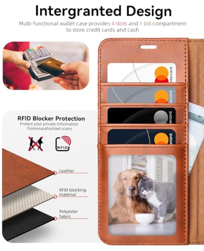OCASE Compatible with Galaxy S25 Plus Wallet Case, PU Leather Flip Folio Case with Card Holders RFID Blocking Kickstand [Shockproof TPU Inner Shell] Protective Phone Cover 6.7 Inch 2025, Brown - color: Brown, size: Samsung Galaxy S25 Plus