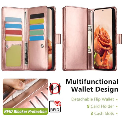 Varikke for Galaxy S26+/Plus Wallet Case Magnetic Detachable, Rose Gold - color: Rose Gold, size: Galaxy S26+/S26 Plus 6.7"