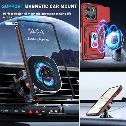 for Moto G Stylus 5G 2026/2025 Case Built in Slide Camera Cover - color: Red, size: Moto G Stylus 5G 2026/2025