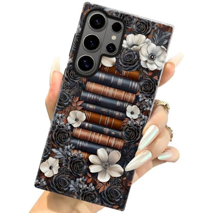 Case for Samsung Galaxy S26 Ultra,Camera Protection Soft Glossy Phone Case - Book Flowers Retro - color: Book Flowers Retro, size: Samsung Galaxy S26 Ultra