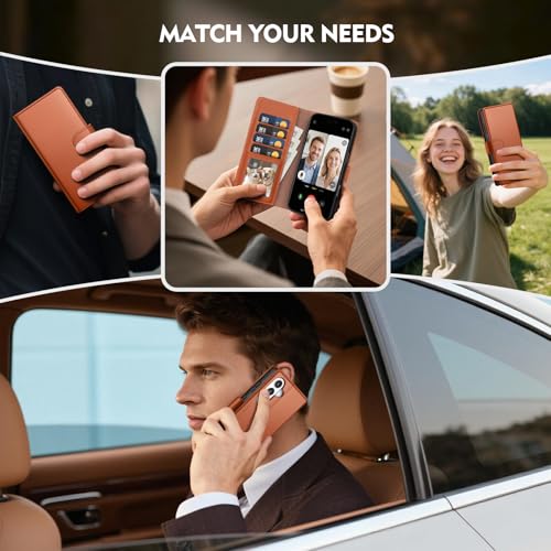 Compatible with Samsung Galaxy S26 Plus Case Wallet with Card Holder [4 Card Slot] Women Men,RFID Blocking PU Leather Phone Case Flip Protector Cover Credit Card Slot Kickstand,Light Brown - color: Light Brown, size: Samsung Galaxy S26 Plus - 6.7"