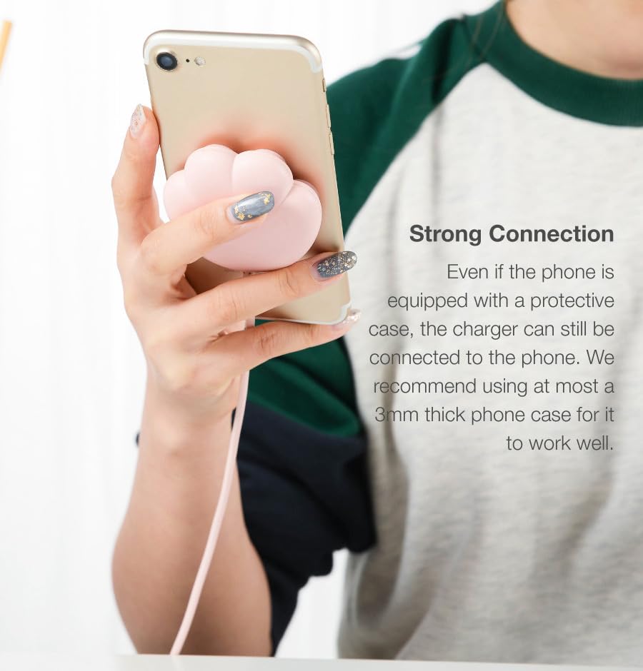 Pink Cat Paw Wireless Charger - 15W Fast Charging for iPhone & Samsung, for Cat Lovers, Best Friends & Teens (Adorable Design)(No AC Adapter) (Pink) - color: Pink