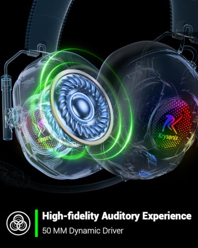 Krysenix Wireless Gaming Headset with Noise Canceling Microphone - Blue - color: Blue