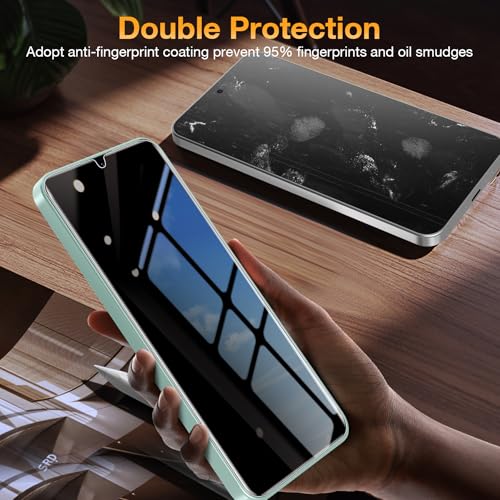 2+2 Pack for Samsung Galaxy A26 Privacy Screen Protector & Camera Lens Protector, Anti Spy Shatterproof Tempered Glass Film with Easy Installation Frame, Bubble Free Case Friendly - size: Samsung Galaxy A26