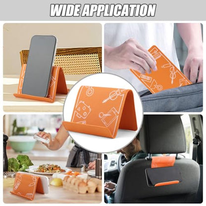 Airplane Phone Holder, Foldable Flexible Travel Phone Stand - color: Orange