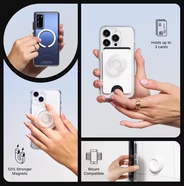 PopSockets Phone Grip for MagSafe, Magnetic Holder- Sugar Plum Speckle - color: Plum Speckle, style: MagSafe