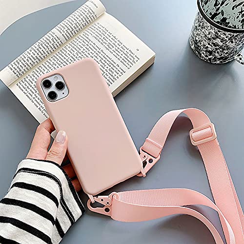 Compatible with iPhone 6/7/8/SE2/SE3,Crossbody Phone Case with Lanyard Cute Soft Silicone Case with Adjustable Shoulder Strap Shockproof Protector Compatible with Women Girls Pink - color: Pink, size: iPhone 6/7/8/SE2/SE3