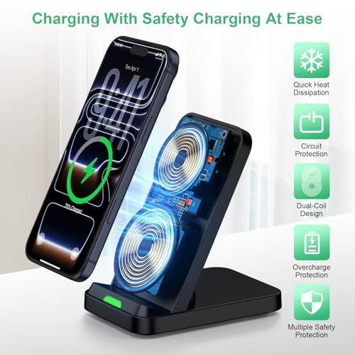 Wireless Phone Charger Android Stand for Android Samsung S26 Ultra/S26+/S26 - color: Black