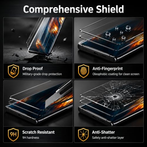 3 Pack Screen Protector for Samsung Galaxy Note 10 Plus Tempered Glass, 9H Hardness HD Clear Anti Scratch Full Edge Coverage Fingerprint Unlock Compatible Ultra Thin Protective Shield Film Guard