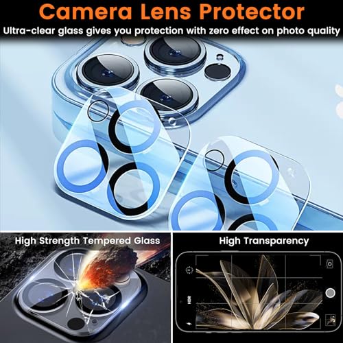 Lesakit 3+3 Pack Privacy Screen Protector for iPhone 14 Pro Max 6.7-Inch with 3 Pack Camera Lens Protector, Anti Spy Tempered Glass Film 9H Hardness Bubble Free Case Friendly - size: iPhone 14 Pro Max