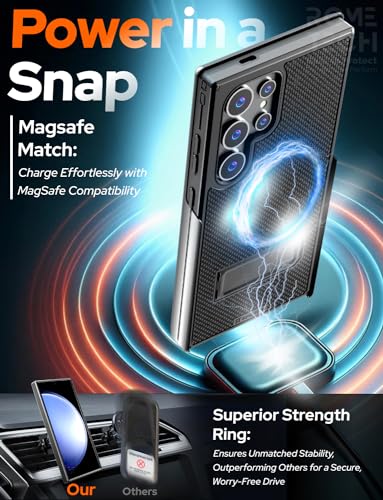 Designed for Samsung Galaxy S24 Ultra Case with Belt Clip Holster | Rugged Cover with Strong Magnet & Kickstand Heavy Duty Combo - Black - color: Black, style: Galaxy S24 Ultra