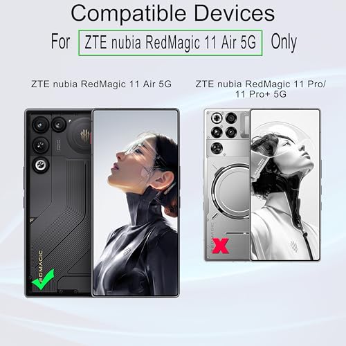 Ibywind for ZTE nubia RedMagic 11 Air Screen Protector,2 Pack,9H Hardness Tempered Glass and Camera Lens Protector,with Alignment Frame,Full Coverage,Bubble Free,Fingerprint Unlock,Scratch Resistant - size: RedMagic 11 Air