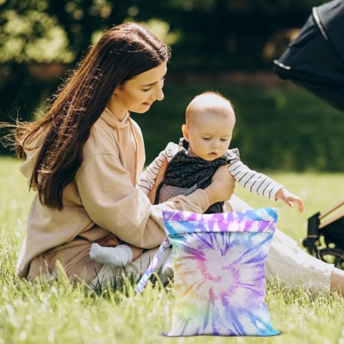 Cloth Diaper Wet Dry Bags Waterproof Reusable Travel Beach Pool Daycare Soiled Baby Items Yoga Gym Bag for Swimsuits or Wet Clothes - color: Rainbow1