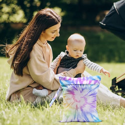 Cloth Diaper Wet Dry Bags Waterproof Reusable Travel Beach Pool Daycare Soiled Baby Items Yoga Gym Bag for Swimsuits or Wet Clothes - color: Rainbow1