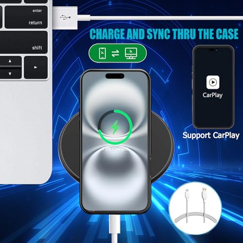 Battery Case iPhone 16 Plus, Upgraded 12000mAh Rechargeable Portable Extended Battery Pack Supported Qi Wireless Charging Case Compatible with iPhone 16 Plus (6.7 inch) Charger Case Power Bank (Black) - size: iPhone 16 Plus (6.7 inch)