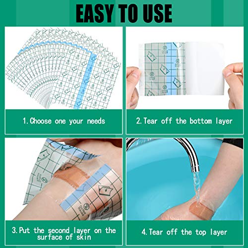 BBTO 50 Pcs Transparent Waterproof Adhesive Dressing Bandage, 6 x 6 Inch - size: 6x6 Inch (Pack of 50)