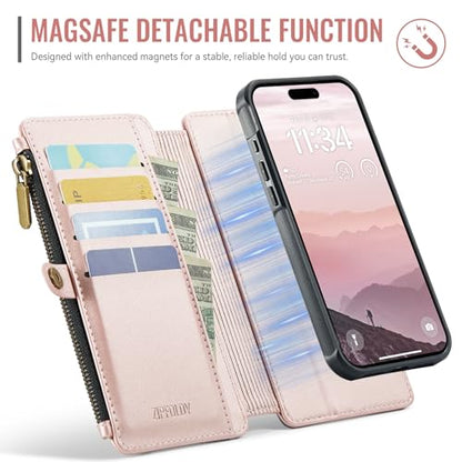 for iPhone 16 Pro Max - Phone Case Wallet Magnetic, Champagne Gold - color: Champagne Gold, size: iPhone 16 Pro Max