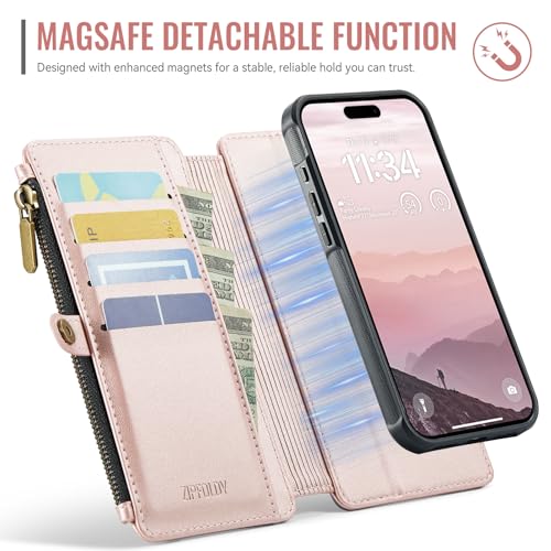 for iPhone 16 Pro - Phone Case Wallet Magnetic, Champagne Gold - color: Champagne Gold, size: iPhone 16 Pro