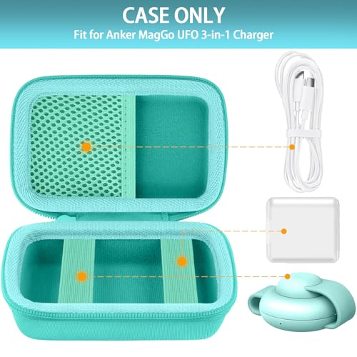 co2CREA Case for Anker MagSafe UFO 3-in-1 Wireless Charger Station, Green - color: Green Case
