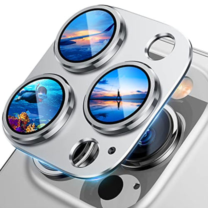 UniqueMe for iPhone 13 Pro/iPhone 13 Pro Max Camera Lens Protector - Silver - color: Silver