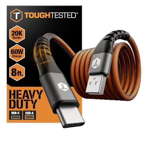 ToughTested 8ft USB to USB-C Cable, Braided 3A Fast Charging
