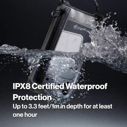 bitplay AquaSeal IPX8 2 Way Waterproof Phone Pouch, Outdoor Dry Bag with Adjustable Lanyard for Universal Phone Case, Horizontal and Vertical Wear, Cement Grey - color: Cement Grey