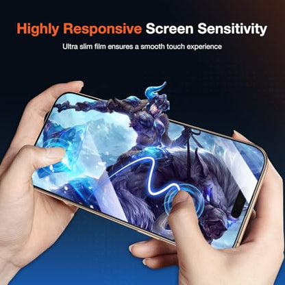 KUZOOM 2Pack Privacy 9H+ Tempered Glass Screen Protector for iPhone 16 Pro - color: Black 16 Pro