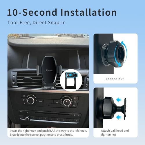Car Phone Holder for BMW X3 F25 2011–2017/ BMW X4 F26 2014–2017 Accessories, Air Vent Car Phone Mount, 360° Adjustable Phone Holder for iPhone Samsung Google Pixel Android Phones - size: One Size