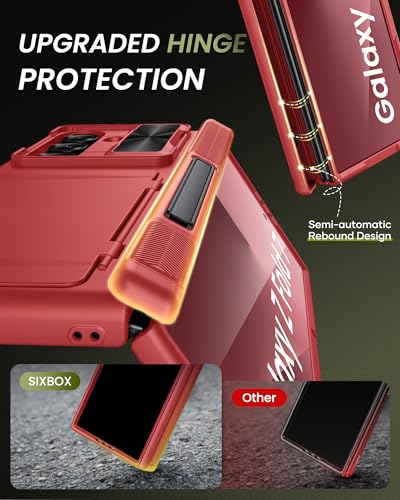 for Samsung Galaxy Z Fold 7 Case, Stand & Slide Camera Cover, Red - color: Red-Z