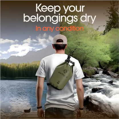Earth Pak Waterproof Dry Bag - Roll Top Waterproof Backpack Sack Keeps Gear Dry for Kayak with Waterproof Phone Case - color: Black, size: 20L